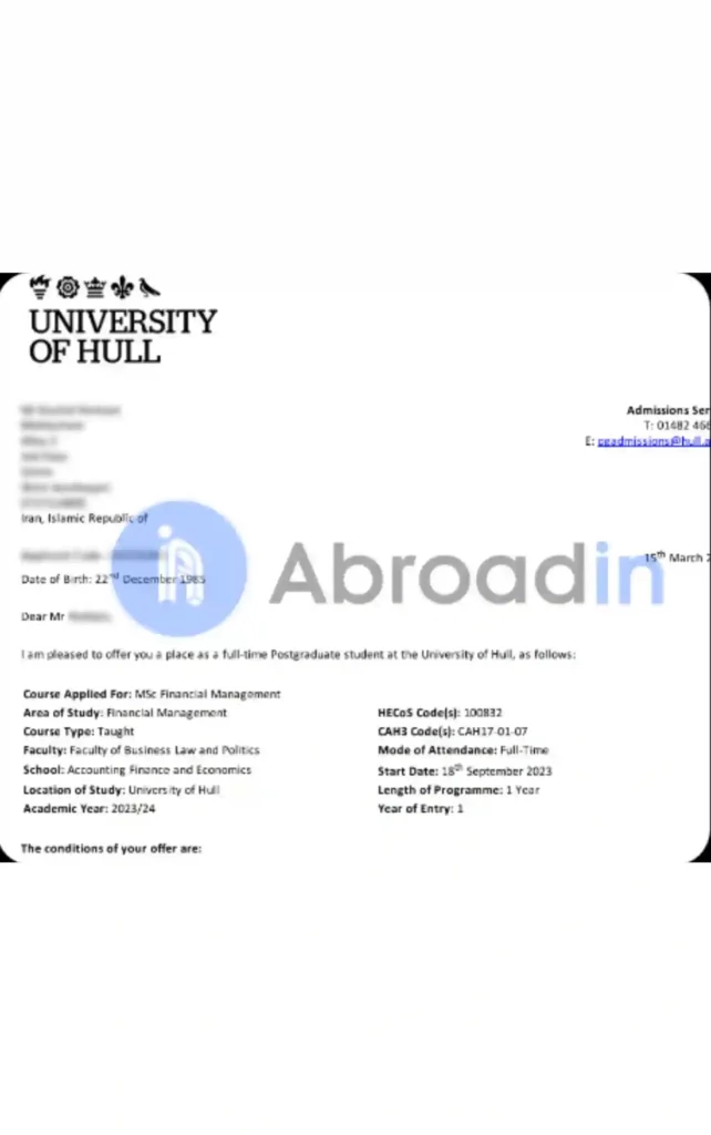 مدیریت مالی، university of hull انگلستان